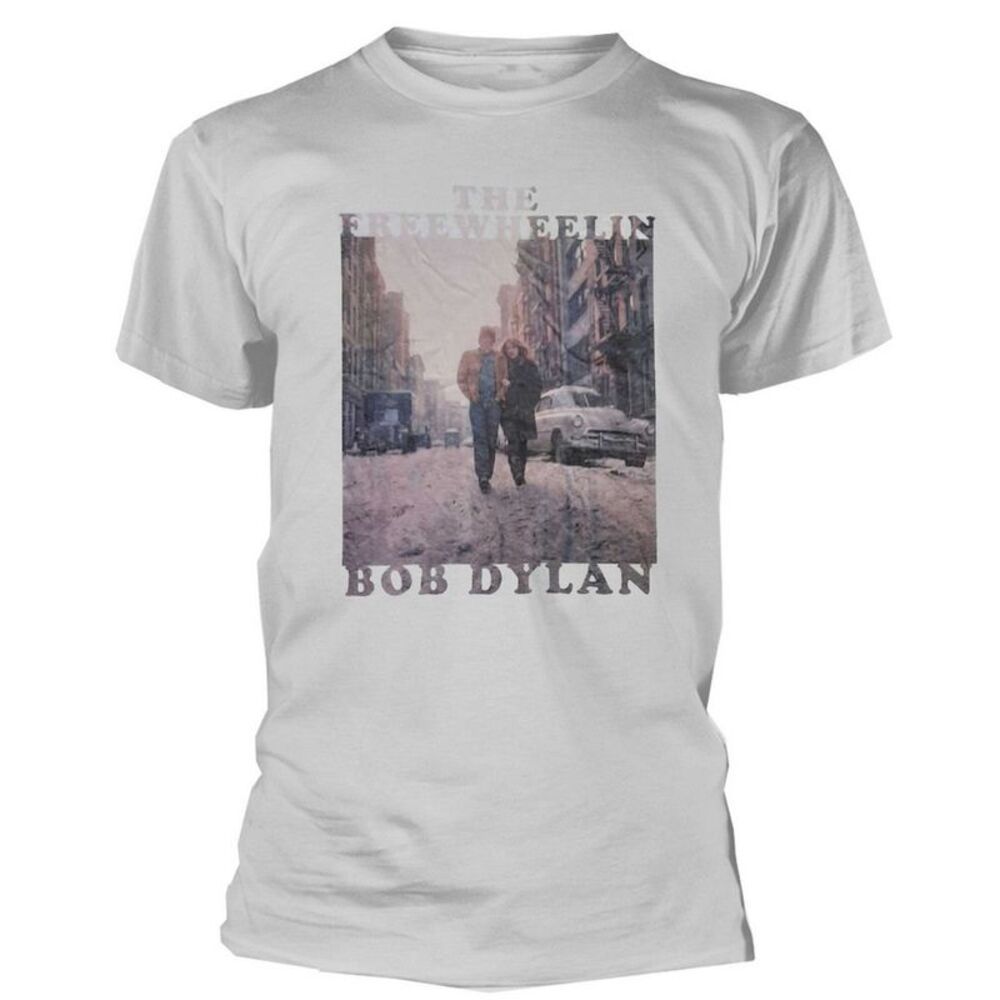 Bob Dylan Unisex Adult The Freewheelin T-Shirt / White